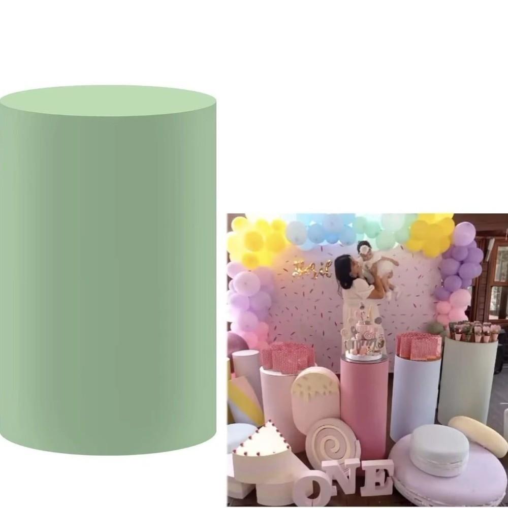 Polyester Desserts Tablecloth Reusable Party Wedding Decor DIY Cylinder Cover  Cake Column Backdrop