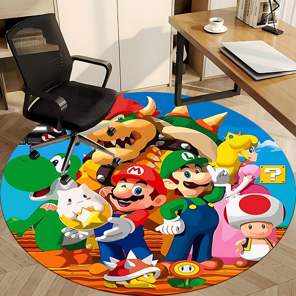 1 шт. Коврик-сиденье Super Mario Bros для офиса, нескользящий, мягкий и удобный, коврик для офиса, игр, легкий круглый напольный коврик