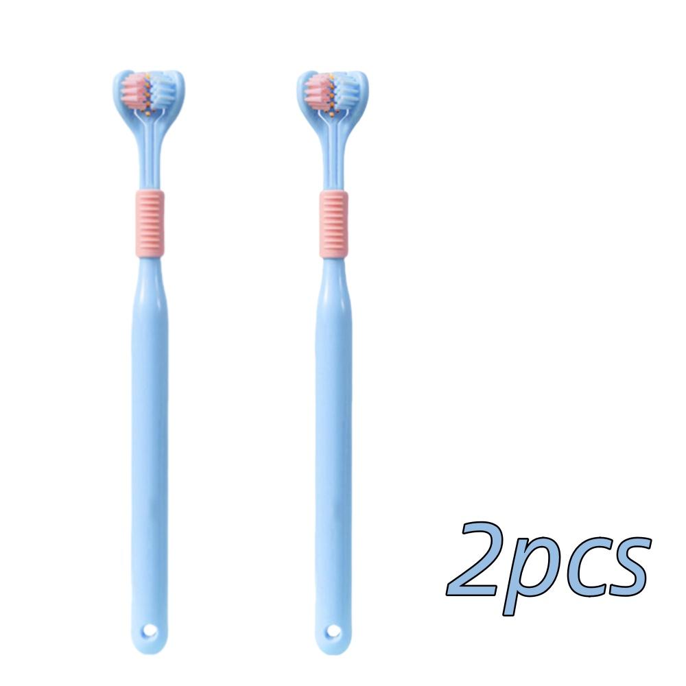 4 шт. мягкая щетина 3-сторонняя зубная щетка бережная очистка взрослых зубов щетка для полного ухода за деснами аутизм сенсорный дизайн инструмент для здоровья полости рта