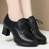 Модные британские туфли-оксфорды из мягкой кожи с глубоким ртом, женские туфли-лодочки на платформе 2024 года, туфли на высоком каблуке для офиса и мамы