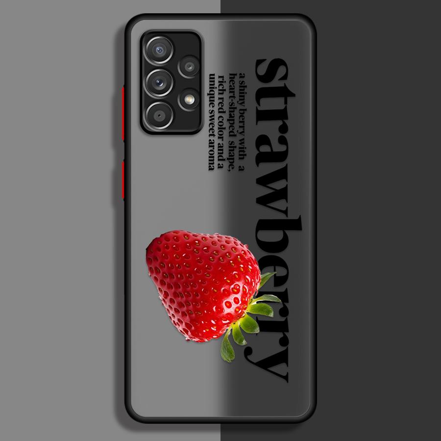 Чехол для телефона для Samsung Galaxy A52S A72 A73 A33 A17 A52 A56 A55 A34 A36 A35 A53 A54 A14 A23 A16 A15 Вишня Клубника