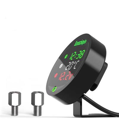 Водонепроницаемый 9-24В 5-в-1 Мотоциклетный вольтметр Часы Термометр USB-зарядка