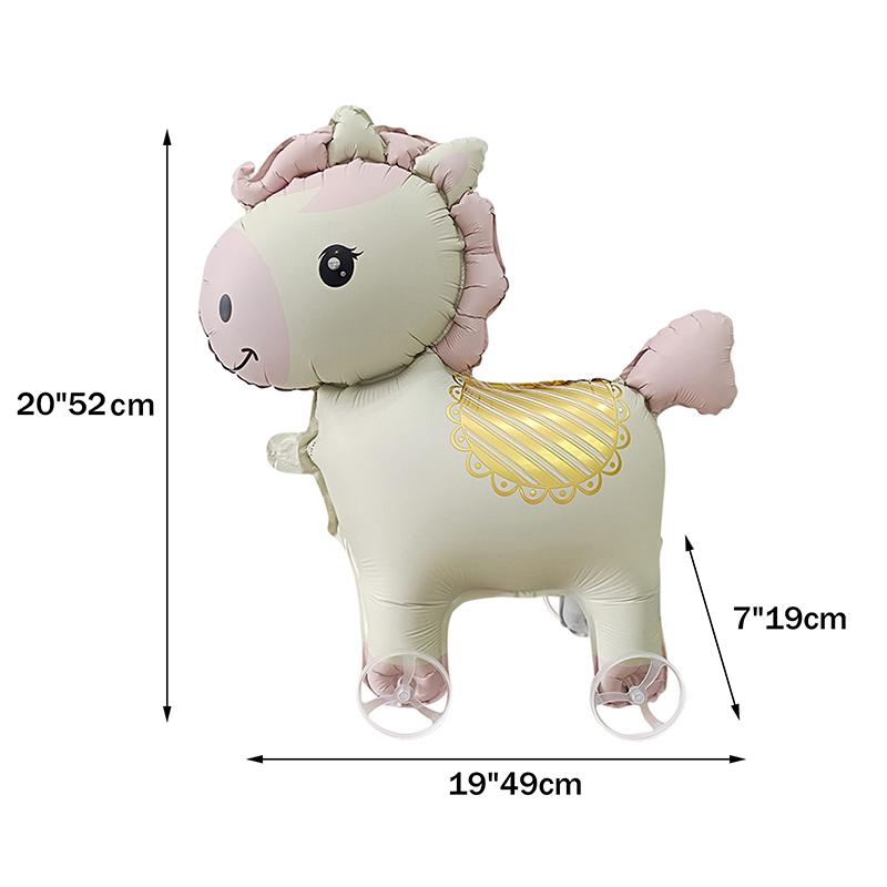 4D Cartoon Foil Balloons Elephant Stand Walking Balloon With Wheel For Kids Birthday Party Decoration Baby Shower