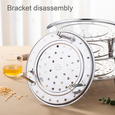 Круглая подставка для пароварки из нержавеющей стали со съемной V-образной подставкой для приготовления в пароварке штабелируемых овощей, пельменей, рыбы, морепродуктов