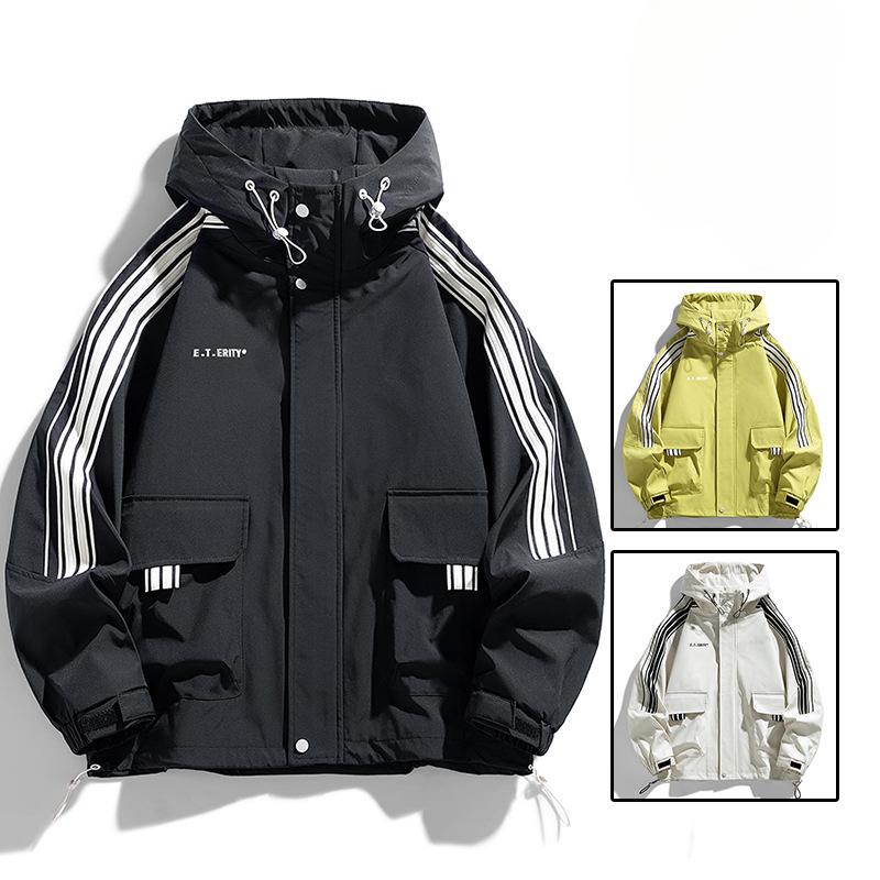 Мужская куртка большого размера с капюшоном для горного туризма и активного отдыха на весну и осень