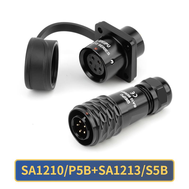 WEIPU SA12 Waterproof M12 Connector 2 3 4 5 6 7 9 Pin Industry Electric Male Plug Panel Mount Female Socket AC/DC Power Adapter