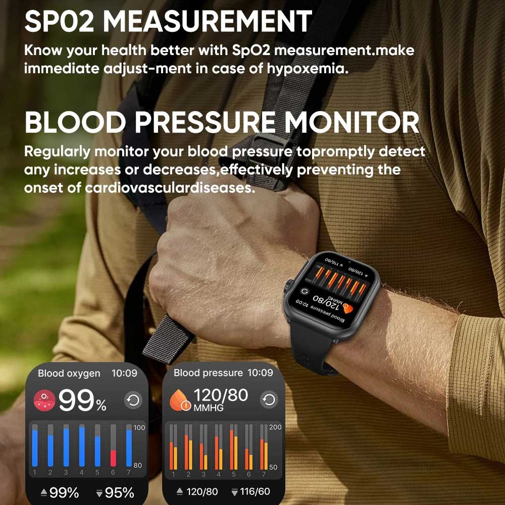 Новые умные часы 1000 мАч Длительное время работы от аккумулятора Для мужчин Женщин Фитнес Спорт Bluetooth-вызов Водонепроницаемые 1,85-дюймовые Полноценный сенсорный экран Умные часы