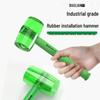 Shockproof Octagonal Rubber Hammer for Flooring Installation - High Elasticity, Green Transparent Woodworking Tool
