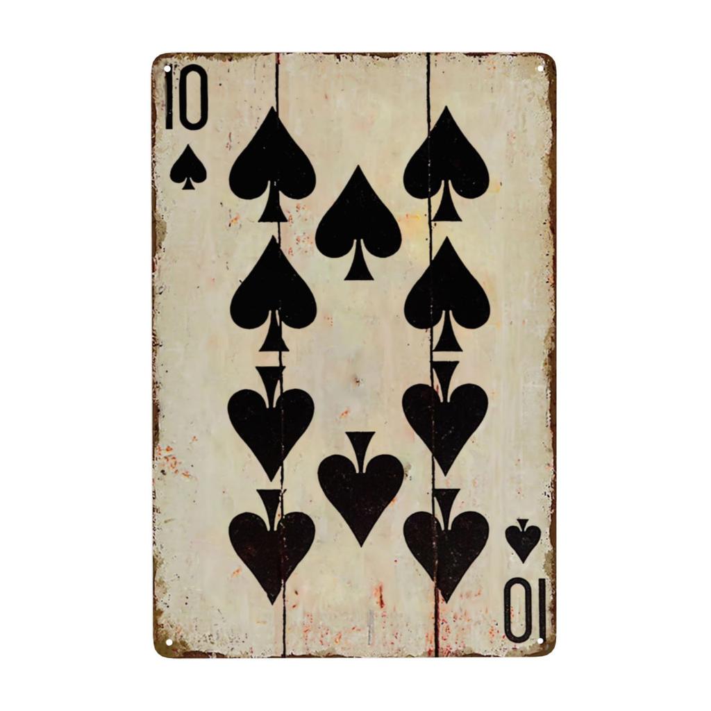 Vintage Poker Metal Sign Retro Joker Tin Sign King Jack Sign Wall Decoration for Home Cafe Pub Bar Shop 8x12 Inch
