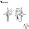 BAMOER Solid 925 Sterling Silver Starlight Hoop Серьги для женщин Star Huggie Серьги-кольца Изящные ювелирные украшения в подарок