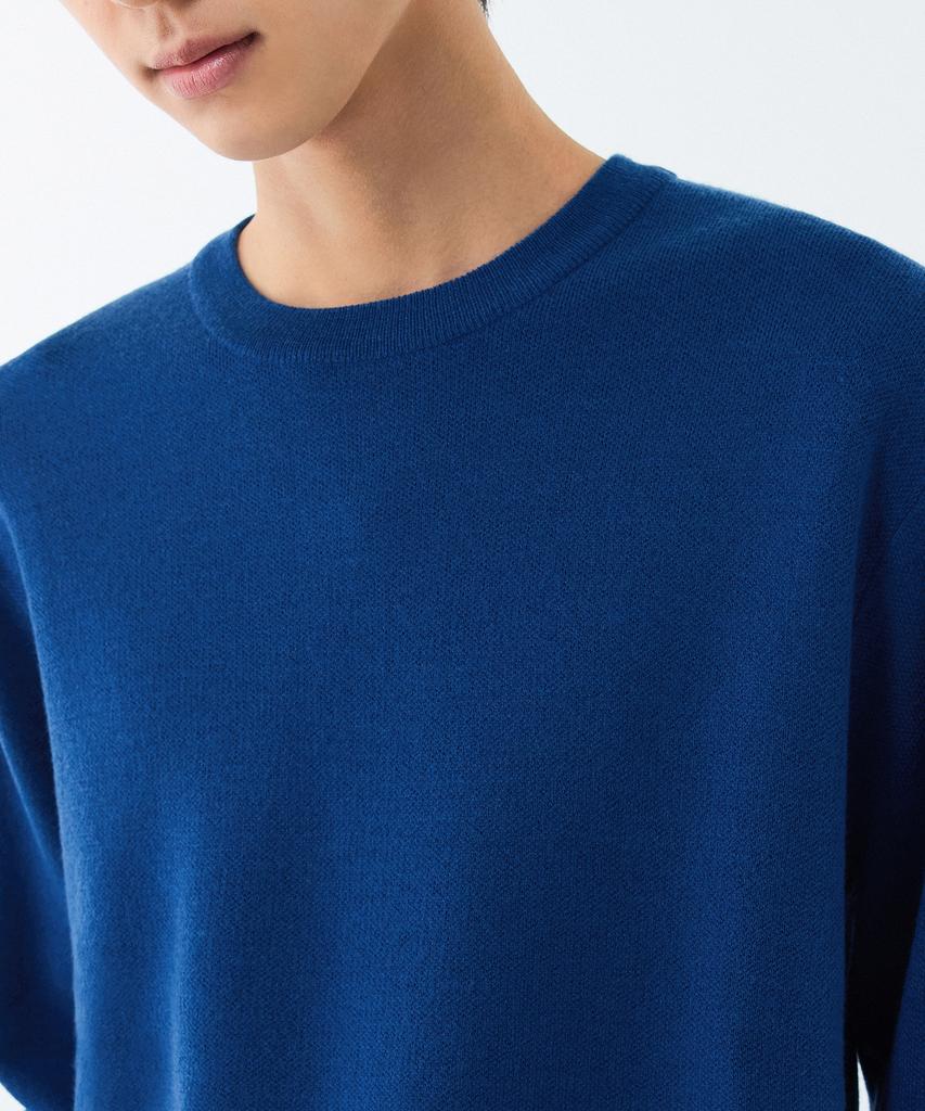MUSINSA STANDARD Minimal Crew Neck Knit [Blue]