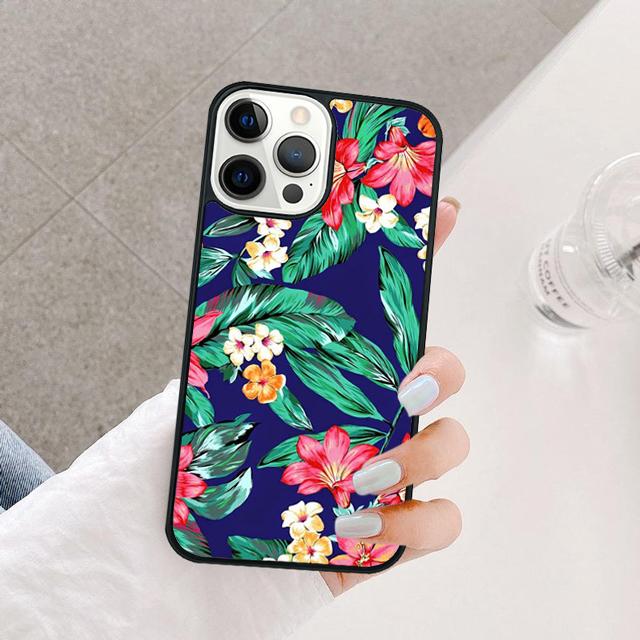 Ретро Тропические Цветочные Цветы Чехол Для iPhone 17 Air 15 16 14 13 12 Pro Max 11 Pro Max Plus Чехол Для Телефона Coque
