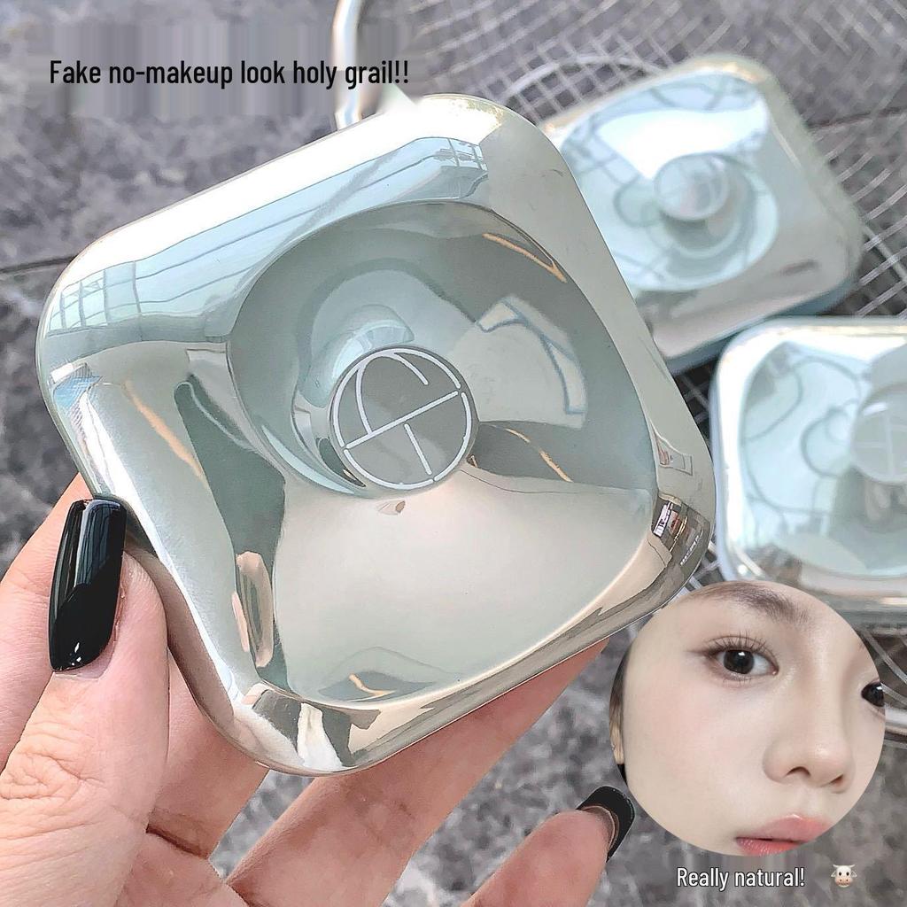 Kobeleen Оживляющая легкая фиксирующая пудра-компакт с пуховкой - Натуральная тонирующая рассыпчатая пудра.