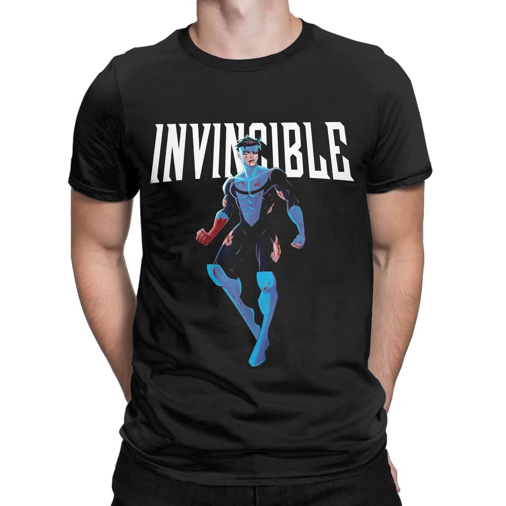 2025 Новая футболка для подростков Invincible, мужская забавная хлопковая футболка с графическим принтом, круглый вырез, короткий рукав, повседневный подарочный топ
