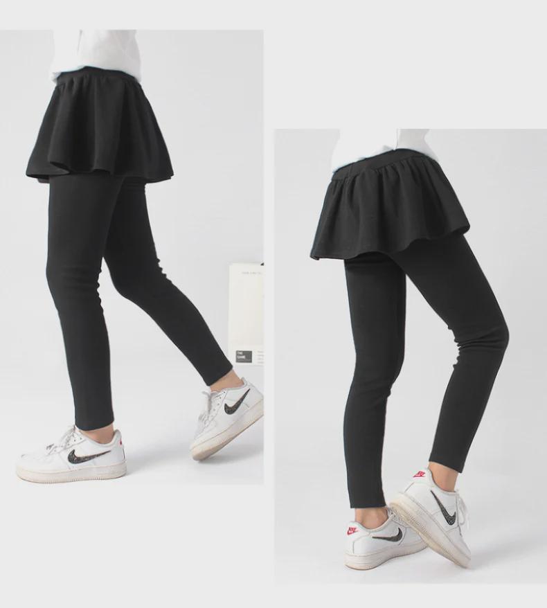 Весенние леггинсы в корейском стиле, однотонные юбки и брюки для девочек