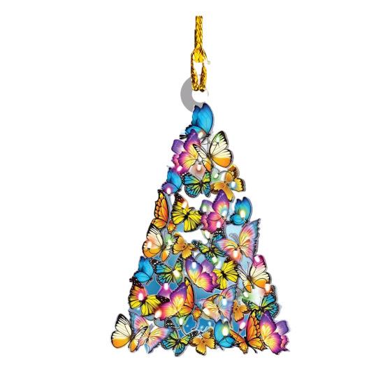 Рождественская елка подвесное украшение в форме дерева акриловое украшение 2D плоские животные сложенные подвески