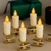 Clip on Electronic Candle for Christmas Trees Plastic Material Christmas Decorations Candle Lamp