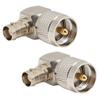2PCS UHF Male PL-259 To BNC Female Adapter 90 Degree Connector Converter for Coaxial Cable