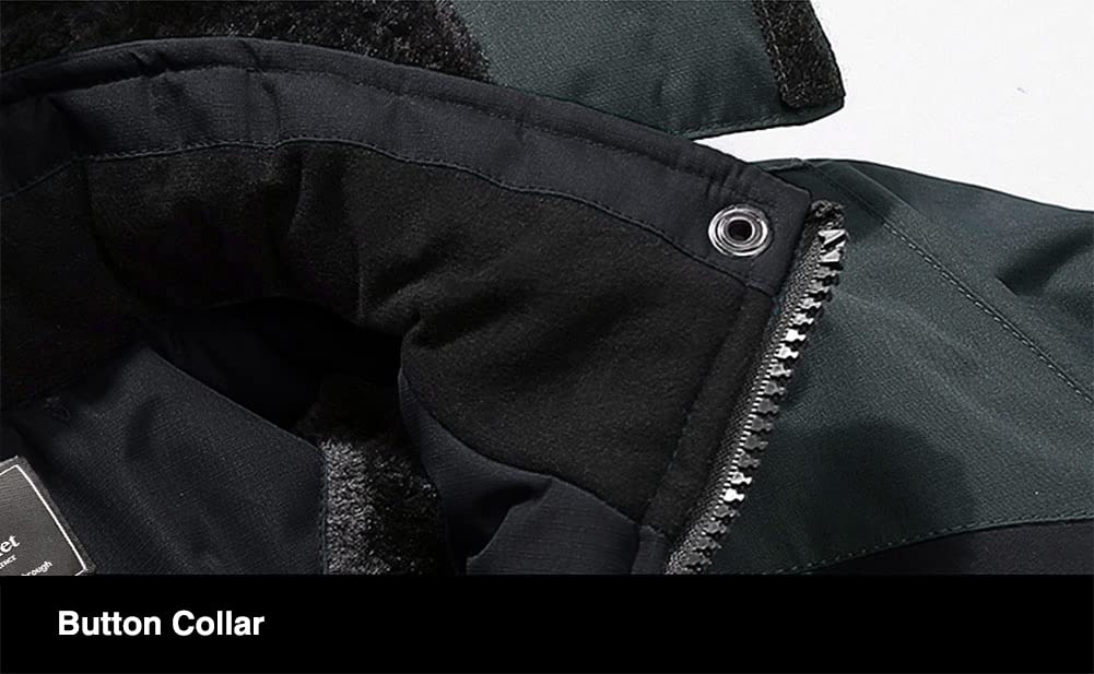MAGCOMSEN Winter Mountain Cold Weather Jacket for and Outdoor with Detachable Dark CN 2XL Size Men's Parka, Water-Repellent, Motorcycles, Skiing,