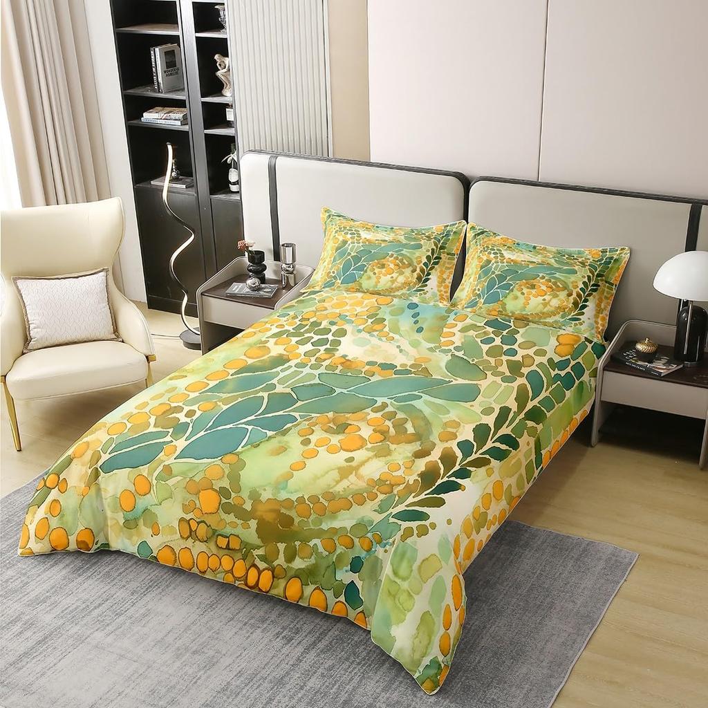 Botanical Floral Duvet Cover Queen King Size Floral Quilt Cover Bedding Set Teen Adult Room Decor Nature Theme 3 Piece Set