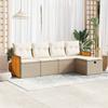 VidaXL Garden Lounge Set with Cushions 5 Pcs Beige Braided Resin 3326013