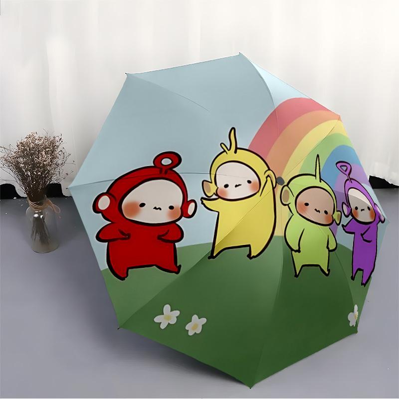 1 шт. Зонт-трость Teletubbies Радужный, Автоматический, Складной, Портативный, с 8 спицами, для Женщин/Мужчин, Всесезонный a0901081