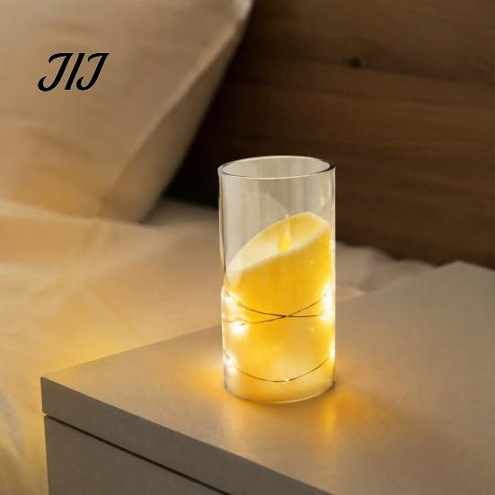 Decorative Led Lights for Home Decor Flameless LED Candles, Battery Operated Acrylic Pillar Candles with Embedded Tea Living Room String, Flickering
