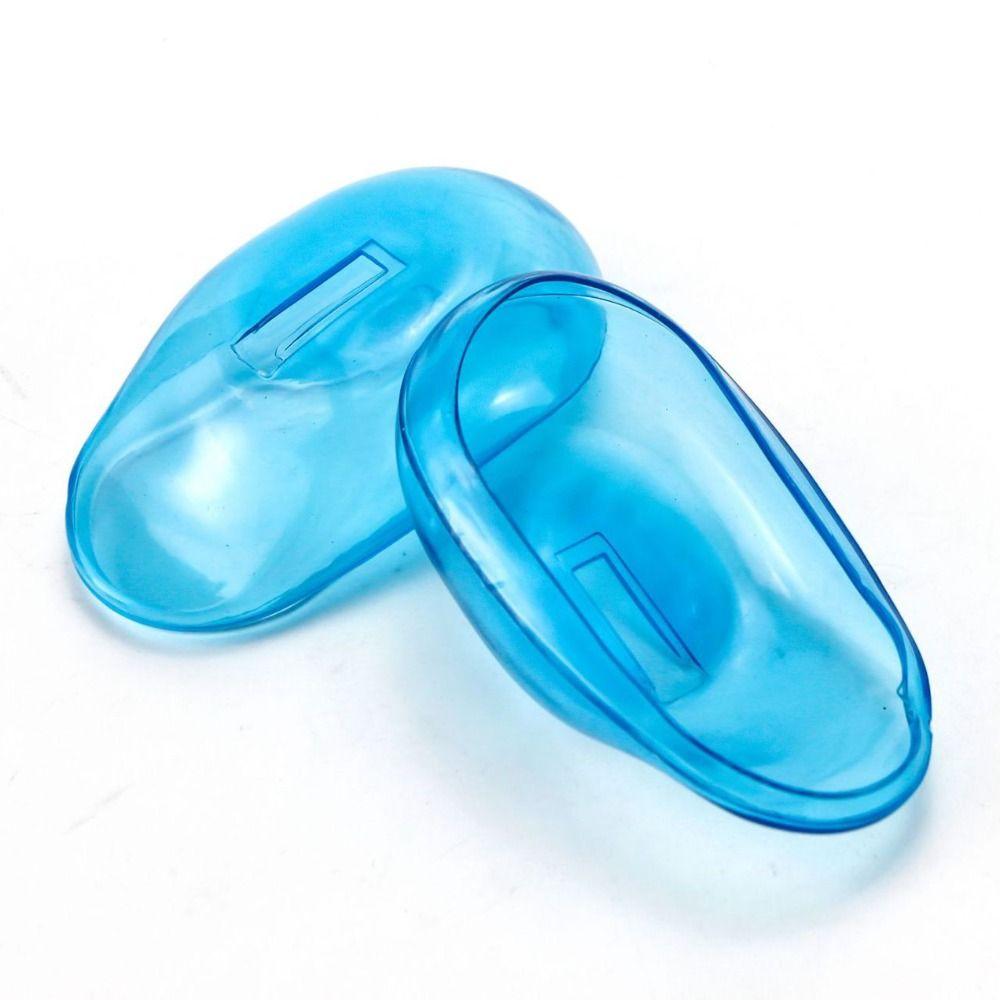 2pcs Blue Hairdressing Ear Cover Reusable Salon Ear Shield Silicone Ear Cover