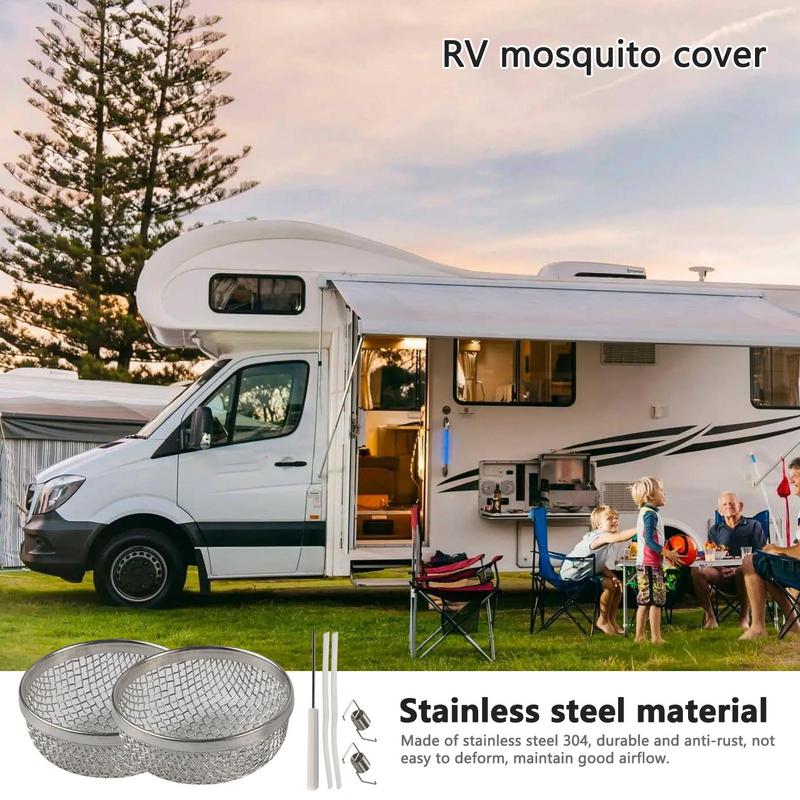 Экран водонагревателя для автодома 2 шт. Вентиляционный экран Крышка печи Крышка вентиляционного отверстия печи для автодома 2,8 дюйма Защита из нержавеющей сетки с инструментом для установки