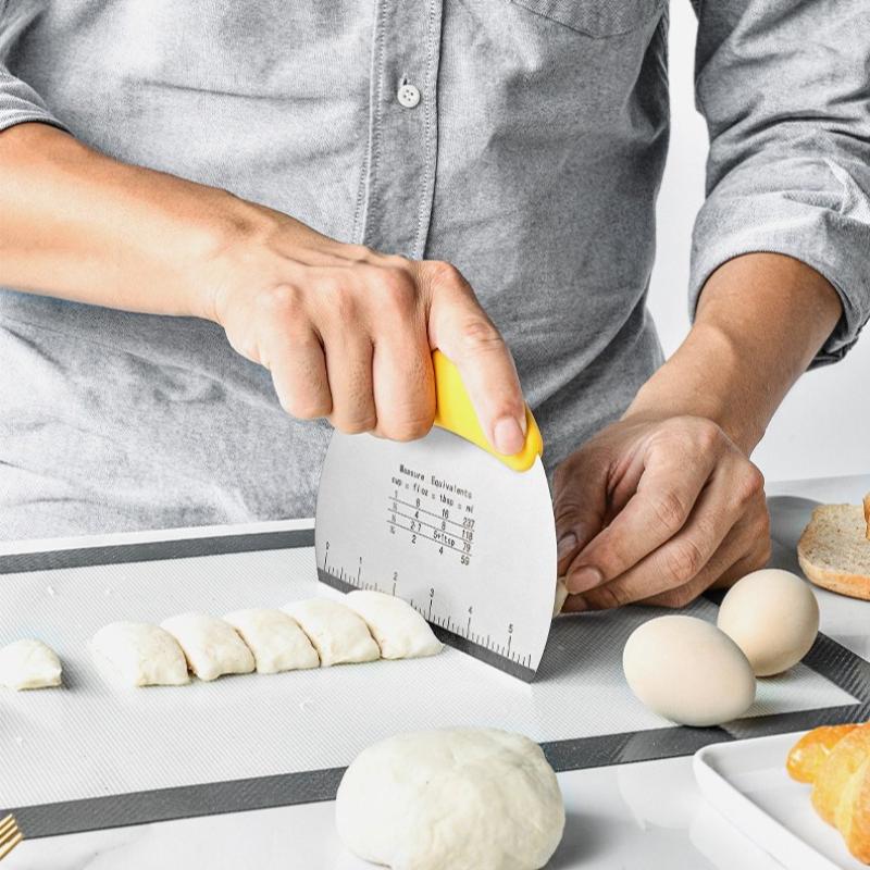 Скребок из нержавеющей стали для выпечки тортов, резак для муки, теста, молока, сахара, нож для соскабливания крема, кухонные принадлежности для выпечки