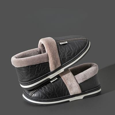 Зимние мужские и женские теплые тапочки, домашняя нескользящая мягкая обувь, домашние тапочки из флиса