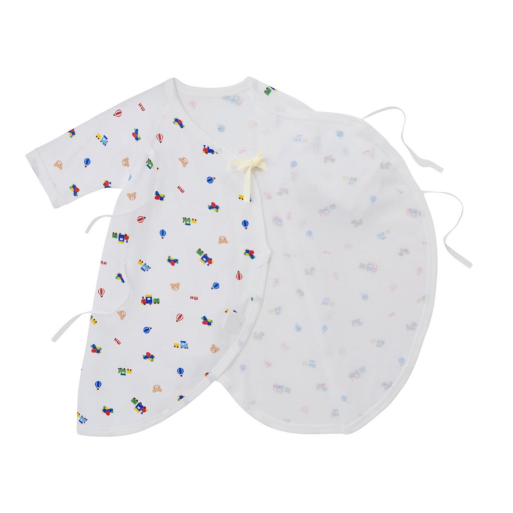 MIKI HOUSE Combi Made in for Boys and Size Undershirt, 100% Cotton, Japan, Girls, Newborn, 50cm, Blue, 40-2320-386