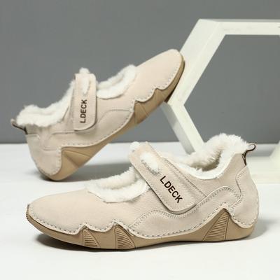 Флис Теплые 2025 Большой Размер Женская Обувь Уличная Повседневная Обувь Зимняя Обувь Кроссовки Липучка Одинарная Обувь