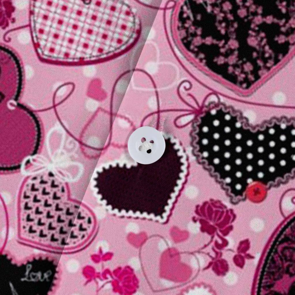 Женская рубашка-блузка с принтом на пуговицах ко Дню Святого Валентина и длинным рукавом, повседневная базовая рубашка с воротником, обычный топ