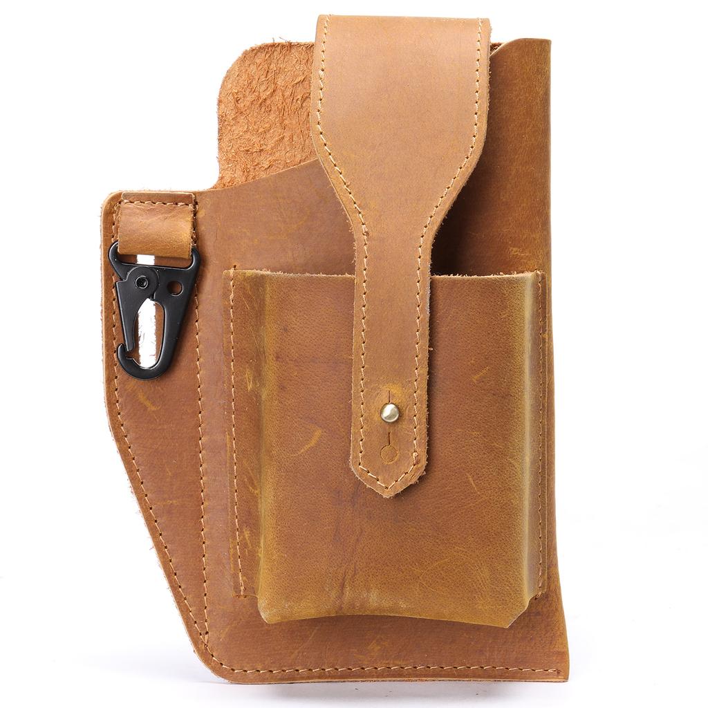 MVA Leather Phone Holster for Men Belt Loop Multitool Sheath with Key Holder Tactica Waist Bag with Phone Holsters 9064