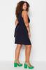 Women's Style Plus Size Dress Navy Blue A-line Woven Dress