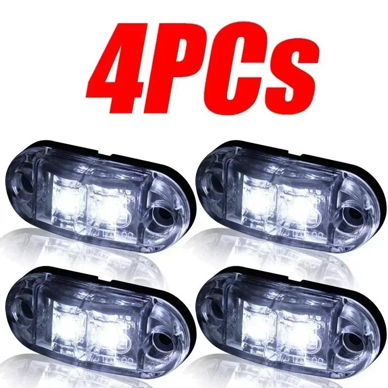 2/4pcs LED Side Marker Lights For Trailer Trucks Cars Waterproof Oval Side Clearance Warning Light Red Orange Lamp Led