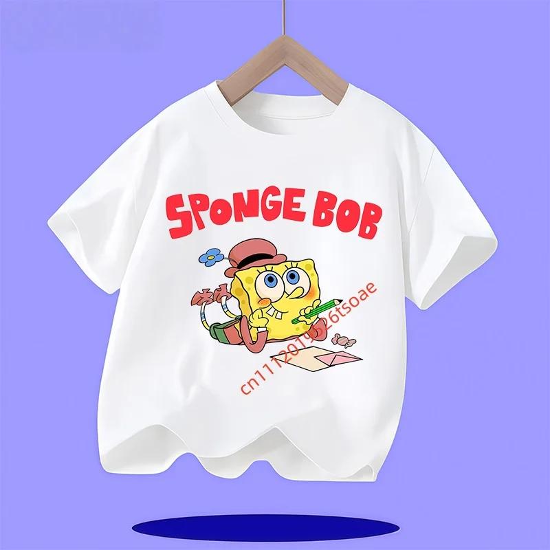 New SpongeBob SquarePants Childrens TShirt Casual Daily Comfortable Breathable for Boys and Girls