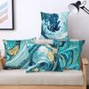 45x45CM Modern Square Pillow Shams Blue Ocean Pattern Pillowcase with Hidden Zipper Closure Sofa Cushion Cover Home Bedding Decoration for Bedroom