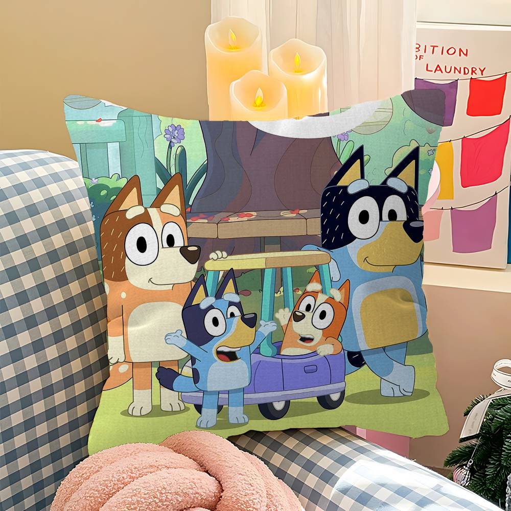 Children Animation B-Bluey Pillow Gift Home Office Decoration Bedroom Sofa Car Cushion Cover Case 45X45