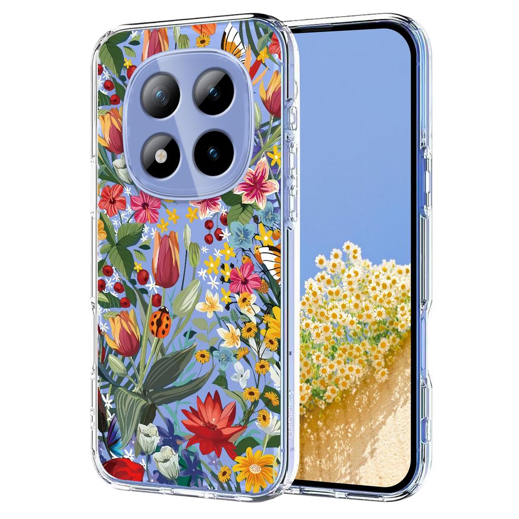 For Xiaomi Redmi Note 15 Pro+ 5G Case Butterfly Floral Pattern Printing TPU Phone Back Cover