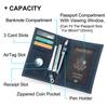 CONTACT'S Genuine Leather Passport Wallet Business Credit Card Holder Anti-lost Travel Purse