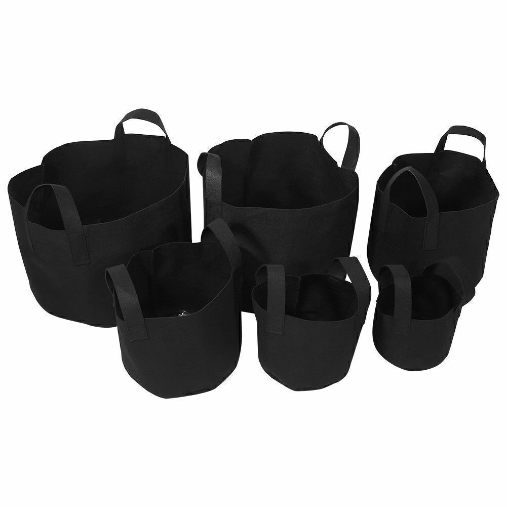 10Pack 3/5/7/10/Gallon Fabric Root Pots Home Garden Smart Plant Grow Bags UK