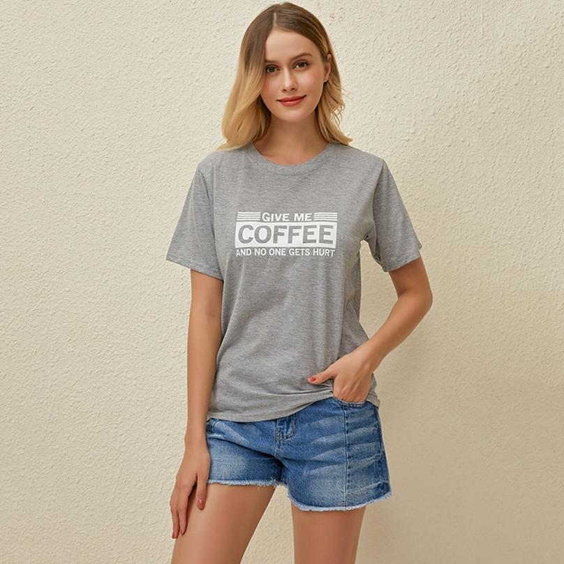 Exquisite Casual Lady Loose Cotton Round Neck T-shirt Top Plus Size Funny Letter Print T Shirt