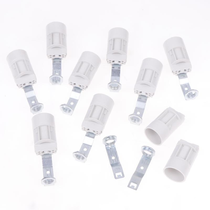 10 Pcs Candelabra Socket E14 Bracket Lamp Holder Lighting Base Zinc Alloy Sockets Bulb Holder With Bracket For Crystal Lamps