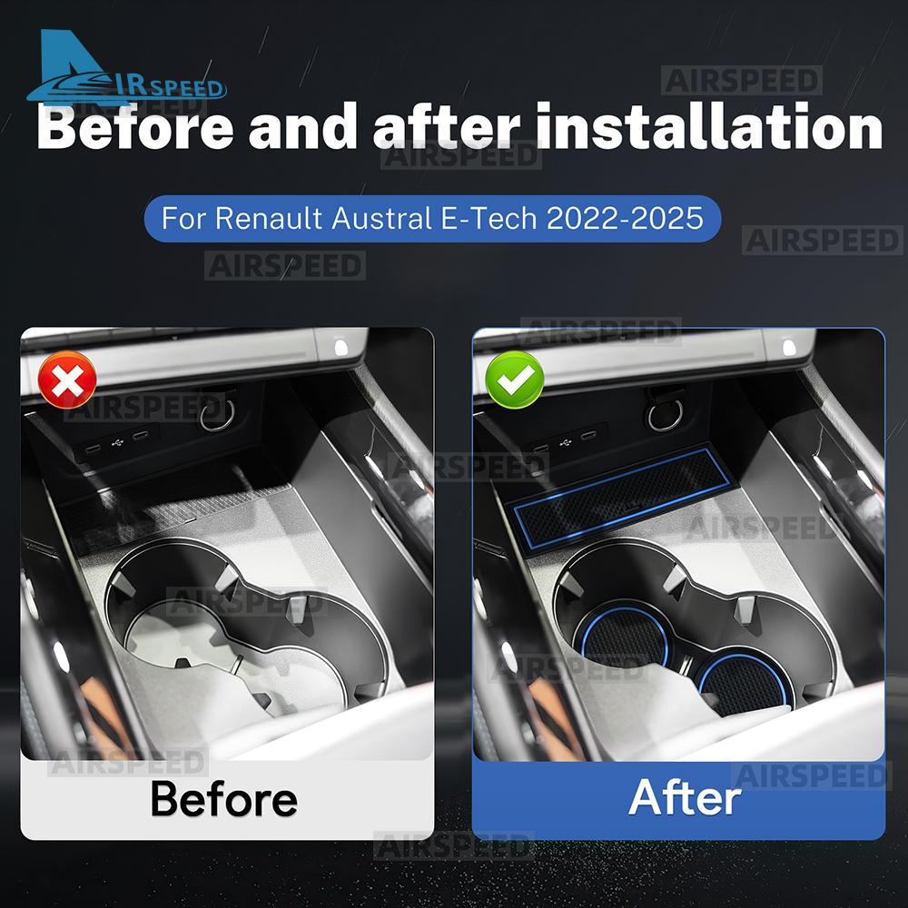 Anti-Slip Mat for Renault Austral E-Tech Hybrid 2022-2025 Left Hand Drive Car Door Pad