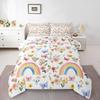 Boho Rainbow Bedding Set For Girls Twin,Cute Bohemian Eyes Moon Sun Comforter Set Kawaii Cloud Dream Catcher Bedding Comforter Sets For Kids