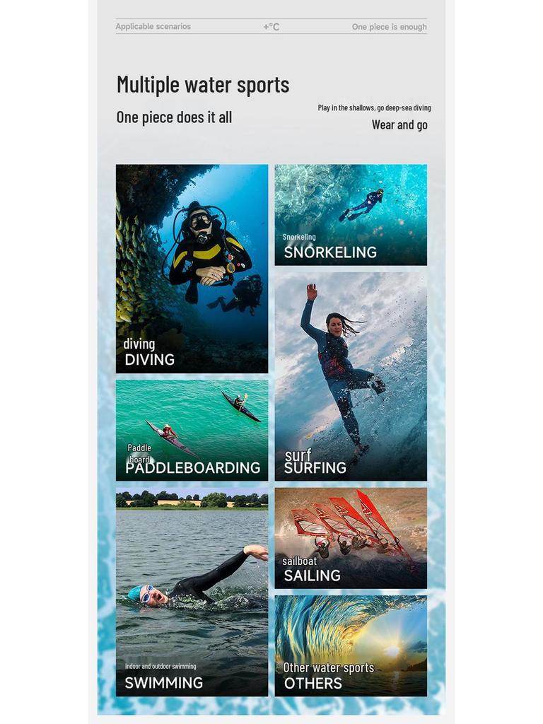 1.5MM Unisex Short-Sleeve Split Diving Suit with Snorkeling Surf Shorts and Cold-Proof Pants