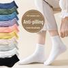 Women's Autumn-Winter Mid-Tube Casual Combed Cotton Socks - Solid Color, Anti-Pilling, Deodorant Sports Socks.