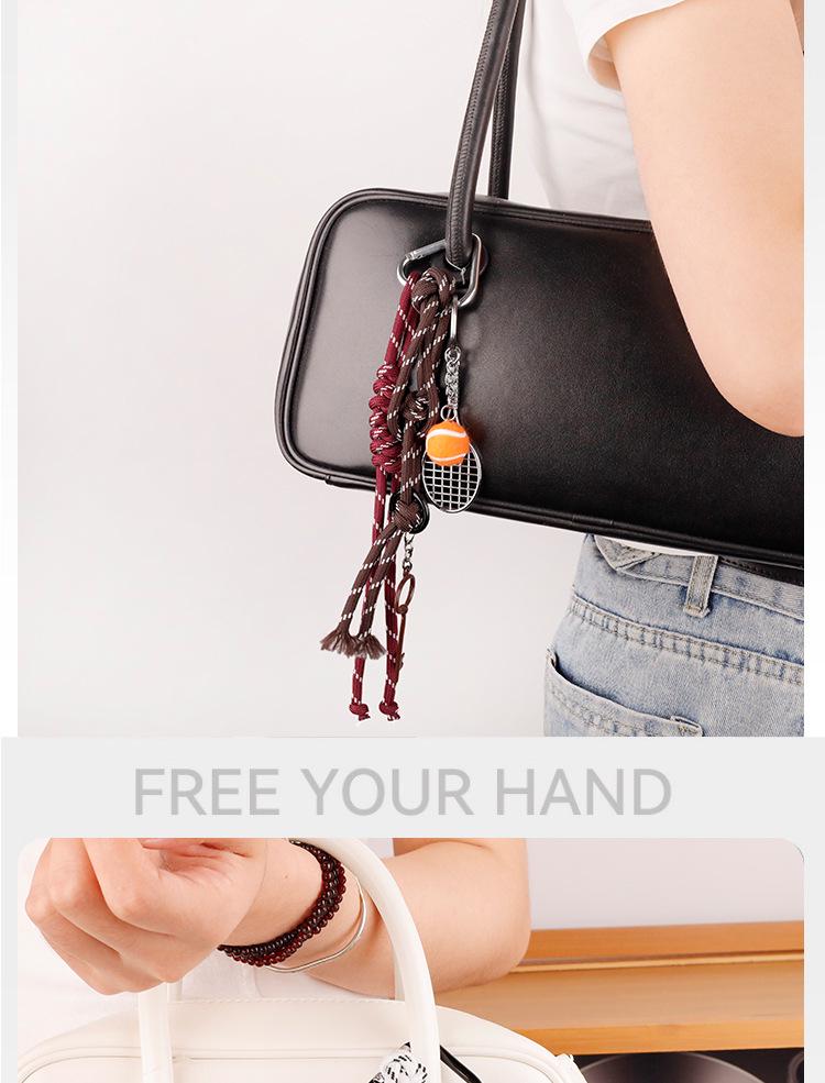 Miu-Style Woven Rope Camera Golf Bag Keychain Pendant - Trendy and Versatile Gift